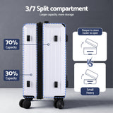 Darrahopens Home & Garden > Travel > Suitcases Wanderlite 2pcs Trunk Luggage Suitcase Travel Carry On TSA Lock 12" 20" White