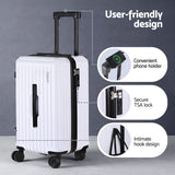 Darrahopens Home & Garden > Travel > Suitcases Wanderlite 2pcs Trunk Luggage Suitcase Travel Carry On TSA Lock 12" 20" White