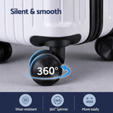 Darrahopens Home & Garden > Travel > Suitcases Wanderlite 2pcs Trunk Luggage Suitcase Travel Carry On TSA Lock 12" 20" White