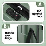 Darrahopens Home & Garden > Travel > Suitcases Wanderlite 3pcs Luggage Suitcase Set Trolley Travel TSA Lightweight Hard Case Grey Green