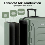 Darrahopens Home & Garden > Travel > Suitcases Wanderlite 3pcs Luggage Suitcase Set Trolley Travel TSA Lightweight Hard Case Grey Green