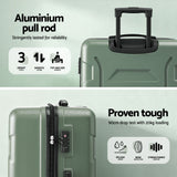 Darrahopens Home & Garden > Travel > Suitcases Wanderlite 3pcs Luggage Suitcase Set Trolley Travel TSA Lightweight Hard Case Grey Green