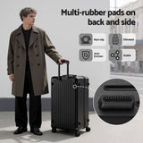 Darrahopens Home & Garden > Travel > Suitcases Wanderlite 4pcs Trunk Luggage Suitcase Set Travel Carry On TSA Lock Black