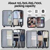 Darrahopens Home & Garden > Travel > Suitcases Wanderlite 4pcs Trunk Luggage Suitcase Set Travel Carry On TSA Lock Black