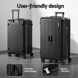 Darrahopens Home & Garden > Travel > Suitcases Wanderlite 4pcs Trunk Luggage Suitcase Set Travel Carry On TSA Lock Black