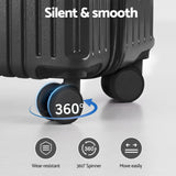 Darrahopens Home & Garden > Travel > Suitcases Wanderlite 4pcs Trunk Luggage Suitcase Set Travel Carry On TSA Lock Black
