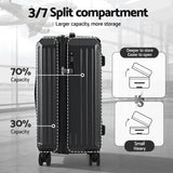 Darrahopens Home & Garden > Travel > Suitcases Wanderlite 4pcs Trunk Luggage Suitcase Set Travel Carry On TSA Lock Black