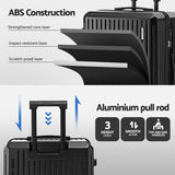 Darrahopens Home & Garden > Travel > Suitcases Wanderlite 4pcs Trunk Luggage Suitcase Set Travel Carry On TSA Lock Black