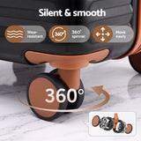 Darrahopens Home & Garden > Travel > Suitcases Wanderlite 5pcs Luggage Suitcase Set Trolley Travel TSA Lightweight Hard Case Black Brown