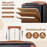 Darrahopens Home & Garden > Travel > Suitcases Wanderlite 5pcs Luggage Suitcase Set Trolley Travel TSA Lightweight Hard Case Black Brown