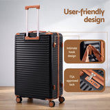 Darrahopens Home & Garden > Travel > Suitcases Wanderlite 5pcs Luggage Suitcase Set Trolley Travel TSA Lightweight Hard Case Black Brown