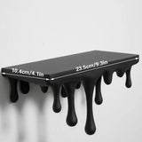 Darrahopens Home & Garden > Wall Art > 3D Wall Art 3D Printed Melting Wall Shelf – Drip-Style Modern Storage Rack, Black