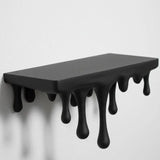 Darrahopens Home & Garden > Wall Art > 3D Wall Art 3D Printed Melting Wall Shelf – Drip-Style Modern Storage Rack, Black