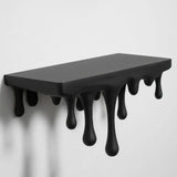 Darrahopens Home & Garden > Wall Art > 3D Wall Art 3D Printed Melting Wall Shelf – Drip-Style Modern Storage Rack, Black