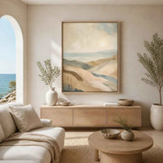 Coastal Drift Floating Frame Canvas Wall Art - Portrait - 40W x 50H cm - Natural Birch In Australia - Darrahopens