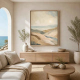 Coastal Drift Floating Frame Canvas Wall Art - Portrait - 40W x 50H cm - Natural Birch In Australia - Darrahopens