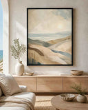 Coastal Drift Floating Frame Canvas Wall Art - Portrait - 40W x 50H cm - Natural Birch In Australia - Darrahopens