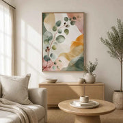 Eucalyptus Reverie Floating Frame Canvas Wall Art - Portrait - 60W x 80H cm - Natural Birch In Australia - Darrahopens