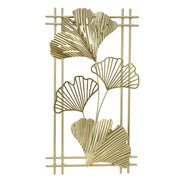 Darrahopens Home & Garden > Wall Art > 3D Wall Art Gold Metal Wall Decor Golden Leaf Wall Hanging Decor Art Sculpture with Frame for Living Room Office Home Hotel In Australia - Darrahopens