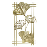 Darrahopens Home & Garden > Wall Art > 3D Wall Art Gold Metal Wall Decor Golden Leaf Wall Hanging Decor Art Sculpture with Frame for Living Room Office Home Hotel In Australia - Darrahopens