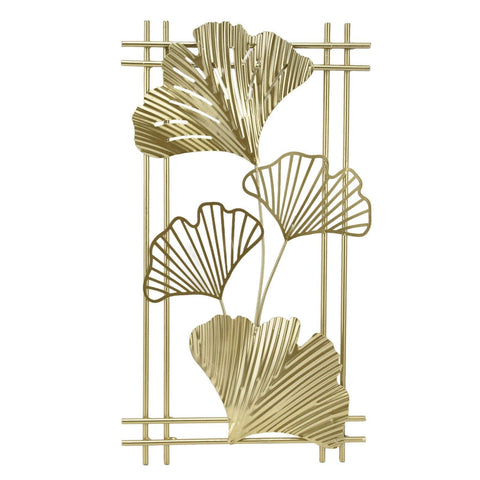 Darrahopens Home & Garden > Wall Art > 3D Wall Art Gold Metal Wall Decor Golden Leaf Wall Hanging Decor Art Sculpture with Frame for Living Room Office Home Hotel In Australia - Darrahopens