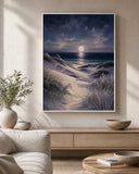 Darrahopens Home & Garden > Wall Art > 3D Wall Art Moonlit Dunes Floating Frame Canvas Wall Art - Portrait - 60W x 120H cm - White In Australia - Darrahopens
