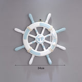 Darrahopens Home & Garden > Wall Art > 3D Wall Art Nautical Wooden Rudder Wall Decor - 34cm Coastal Home Decor Accent (Anchor net rudder)