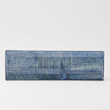 Darrahopens Home & Garden > Wall Art > 3D Wall Art Plate Rectangular 33x10cm Lines Dark Blue Glaze