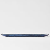 Darrahopens Home & Garden > Wall Art > 3D Wall Art Plate Rectangular 33x10cm Lines Dark Blue Glaze
