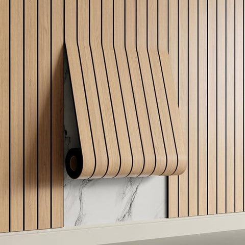 Darrahopens Home & Garden > Wall Art > 3D Wall Art Self-adhesive 3D Wall Panel - Brown Oak Look - PVC Plank 300x40 cm for Wall & Ceiling - Soundproof