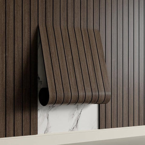 Darrahopens Home & Garden > Wall Art > 3D Wall Art Self-adhesive 3D Wall Panel - Smoked Wood Look - PVC Plank 300x40 cm for Wall & Ceiling - Soundproof