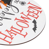 Darrahopens Home & Garden > Wall Art > 3D Wall Art Spider Bat Design Wooden Welcome Sign Hanging Front Door Sign Board for Home FestivalWith Bowknot In Australia - Darrahopens