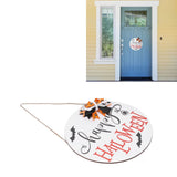 Darrahopens Home & Garden > Wall Art > 3D Wall Art Spider Bat Design Wooden Welcome Sign Hanging Front Door Sign Board for Home FestivalWith Bowknot In Australia - Darrahopens