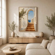 Sunlit Passage Floating Frame Canvas Wall Art - Portrait - 40W x 50H cm - Black In Australia - Darrahopens