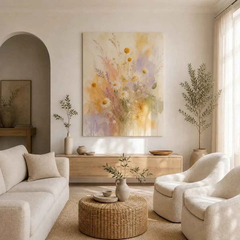 Wildflower Veil Stretched Canvas Wall Art - Portrait - 60W x 120H cm In Australia - Darrahopens