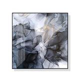 Darrahopens Home & Garden > Wall Art 50cmx50cm Marbled Black Grey Black Frame Canvas Wall Art