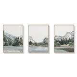 Darrahopens Home & Garden > Wall Art 60cmx90cm Yosemite Valley National Park 3 Sets Wood Frame Canvas Wall Art