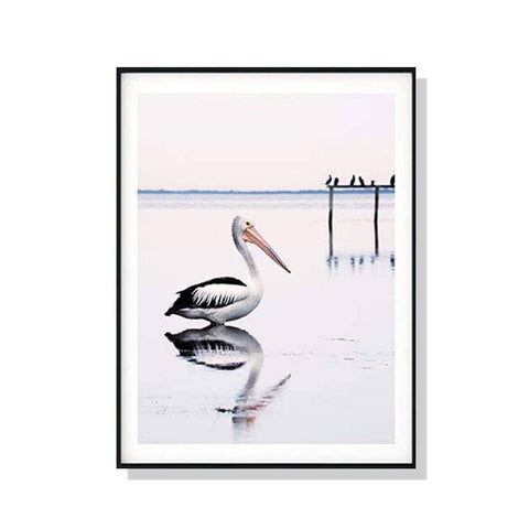 Darrahopens Home & Garden > Wall Art 70cmx100cm Pelican Black Frame Canvas Wall Art