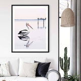 Darrahopens Home & Garden > Wall Art 70cmx100cm Pelican Black Frame Canvas Wall Art