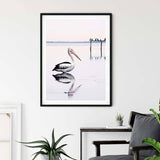 Darrahopens Home & Garden > Wall Art 70cmx100cm Pelican Black Frame Canvas Wall Art