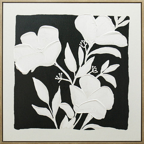 Darrahopens Home & Garden > Wall Art > Posters, Paintings & Prints Black & White Blooms A Framed Artwork 80cm