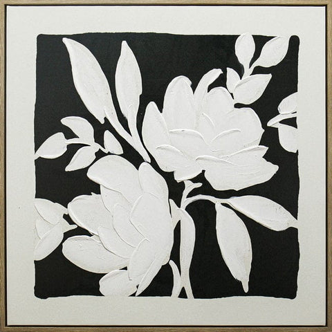 Darrahopens Home & Garden > Wall Art > Posters, Paintings & Prints Black & White Blooms Framed Artwork 80cm