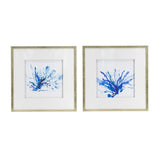 Darrahopens Home & Garden > Wall Art > Posters, Paintings & Prints Set of 2 Blue Coral Framed Wall Art Blue 56cm