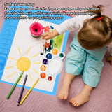 Darrahopens Home & Garden > Wall Art > Posters, Paintings & Prints Silicone Painting Mat with Cup DIY Cultivate Artistic Talent Easy To Wipe Silicone Art Mat for Boys Girls Art Supplies Blue In Australia - Darrahopens