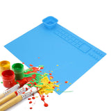 Darrahopens Home & Garden > Wall Art > Posters, Paintings & Prints Silicone Painting Mat with Cup DIY Cultivate Artistic Talent Easy To Wipe Silicone Art Mat for Boys Girls Art Supplies Blue In Australia - Darrahopens