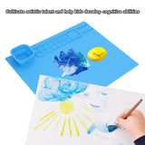 Darrahopens Home & Garden > Wall Art > Posters, Paintings & Prints Silicone Painting Mat with Cup DIY Cultivate Artistic Talent Easy To Wipe Silicone Art Mat for Boys Girls Art Supplies Blue In Australia - Darrahopens