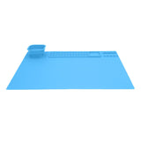 Darrahopens Home & Garden > Wall Art > Posters, Paintings & Prints Silicone Painting Mat with Cup DIY Cultivate Artistic Talent Easy To Wipe Silicone Art Mat for Boys Girls Art Supplies Blue In Australia - Darrahopens