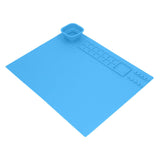 Darrahopens Home & Garden > Wall Art > Posters, Paintings & Prints Silicone Painting Mat with Cup DIY Cultivate Artistic Talent Easy To Wipe Silicone Art Mat for Boys Girls Art Supplies Blue In Australia - Darrahopens