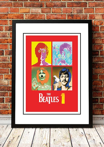 Darrahopens Home & Garden > Wall Art > Posters, Paintings & Prints The Beatles ‘1’ In Store Promotional Poster 2000 - Framed A4