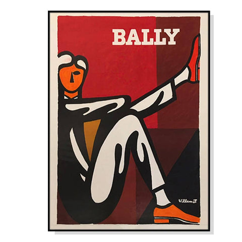 Darrahopens Home & Garden > Wall Art Wall Art 90cmx135cm Bally Man by Villemot Black Frame Canvas